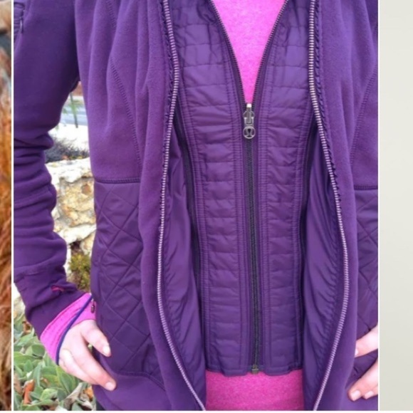 Lululemon Fleecy Keen Deep Zinfandel Purple Full Zip Hoodie Jacket - Picture 5 of 16
